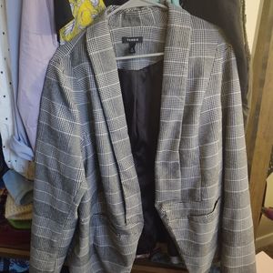 Torrid houndstooth blazer, 3x grey